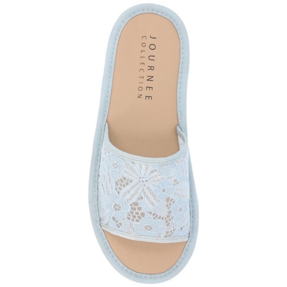 NWT Journee Collection Women’s Eniola TruComfort foam slide flat sandals blue - Picture 4 of 12